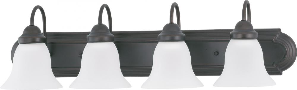 4-Light Vanity Light Fixture in Mahogany Bronze Finish with Frosted Glass and (4) 13W GU24 Lamps