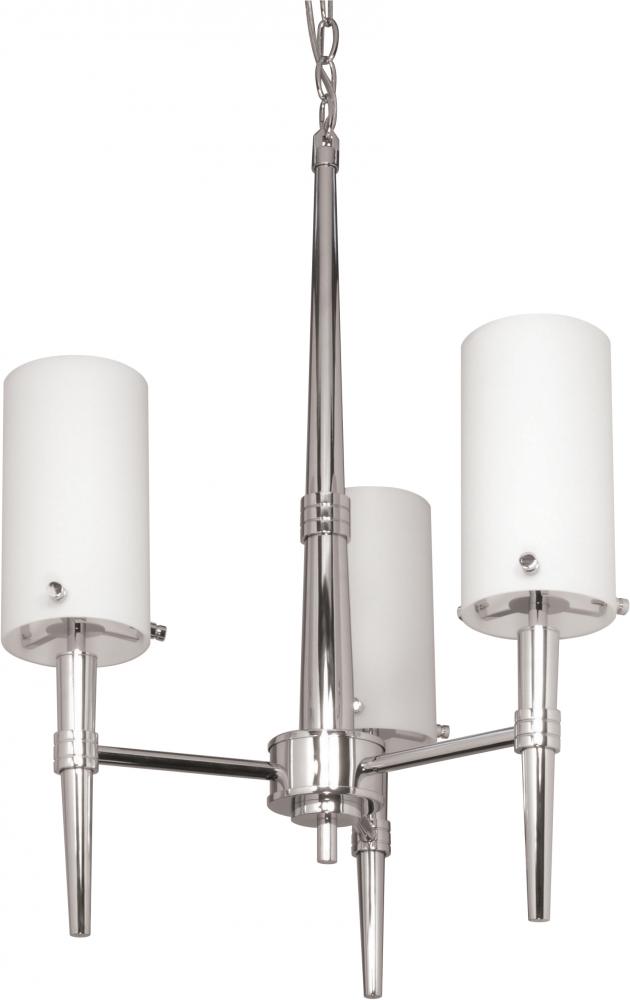 Jet ES - 3 Light 14 " Chandelier w/ Satin White Glass - (3) 13w GU24 Lamps Included