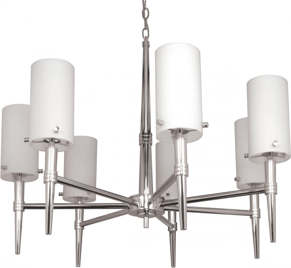 Jet ES - 7 Light 30 " Chandelier w/ Satin White Glass - (7) 13w GU24 Lamps Included