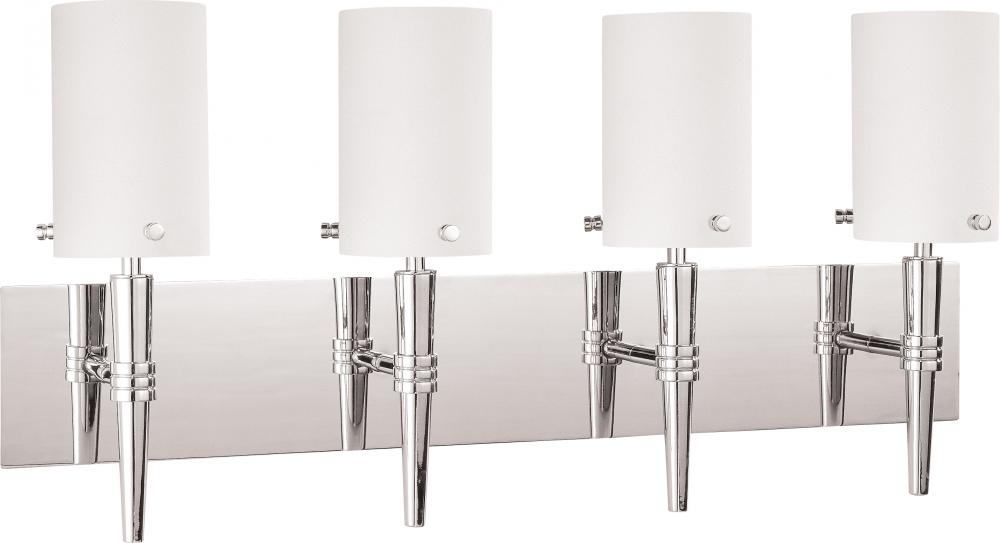 Jet ES - 4 Light Wall Vanity w/ Satin White Glass - (4) 13w GU24 Lamps Included