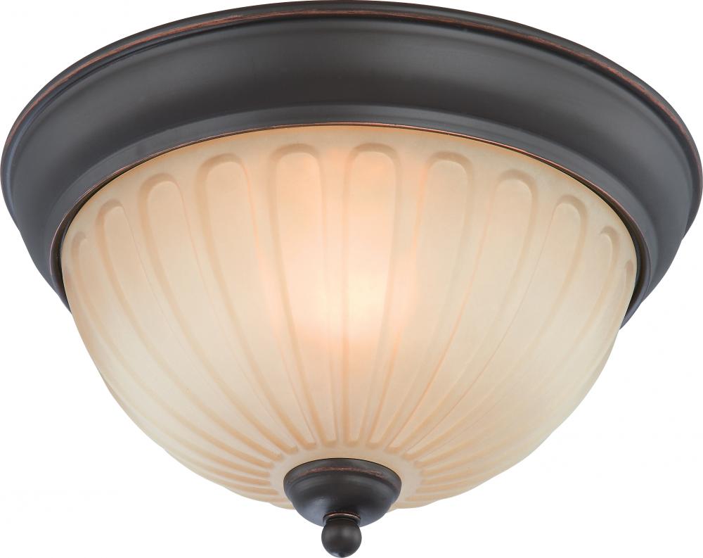 Carousel - 1 Light Flush Dome Fixture w/ Auburn Beige Glass