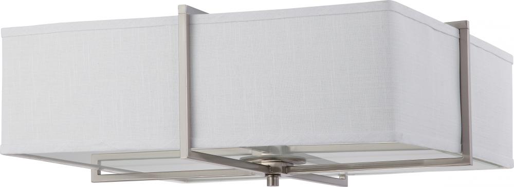 Logan - 6 Light Square Flush w/ Slate Gray Fabric Shade - (6) 13w GU24 Lamps Incl.