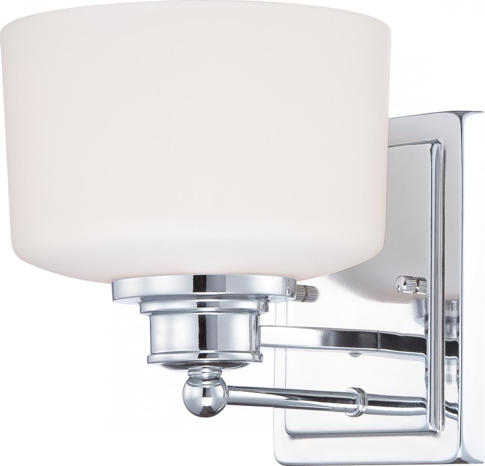 Soho - 1 Light Vanity with Satin White Glass - Polished Chrome Finish