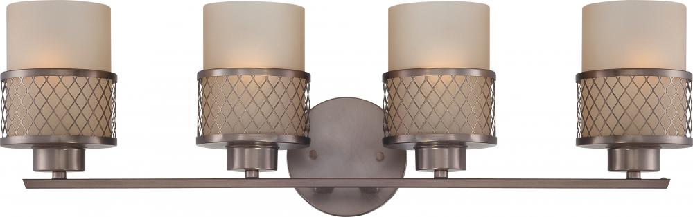 Fusion - 4 Light Vanity Fixture w/ Russet Glass