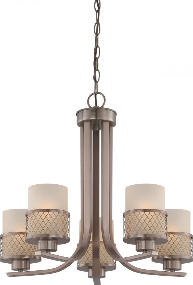 Fusion - 5 Light Chandelier w/ Russet Glass