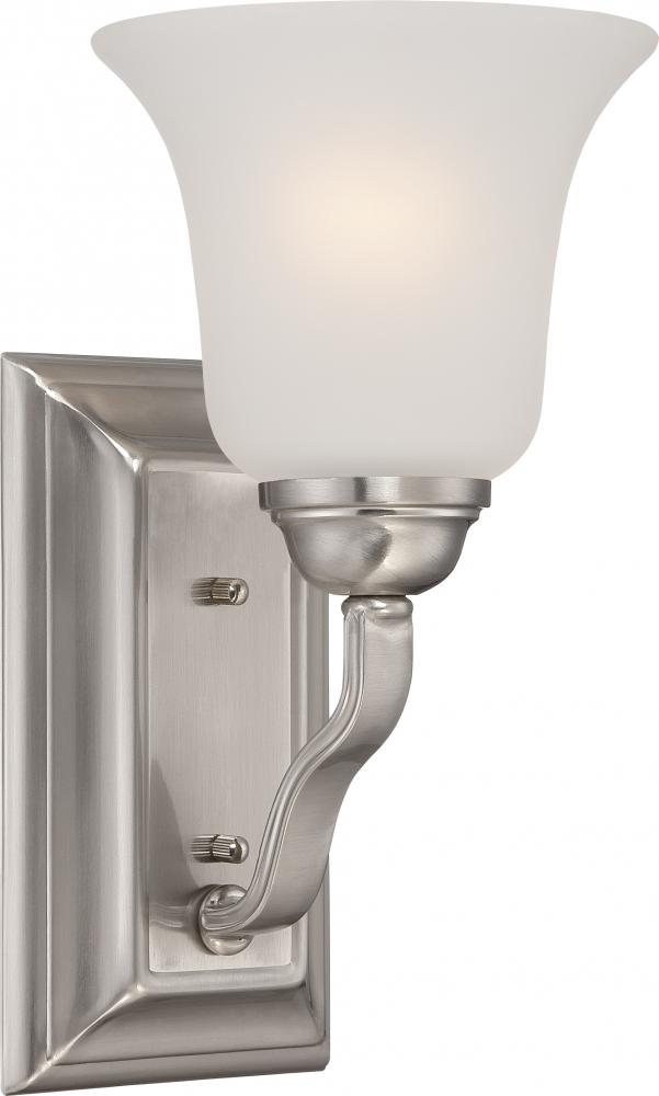 Elizabeth - 1 Light Vanity with Frosted Glass - Brushed Nickel Finish