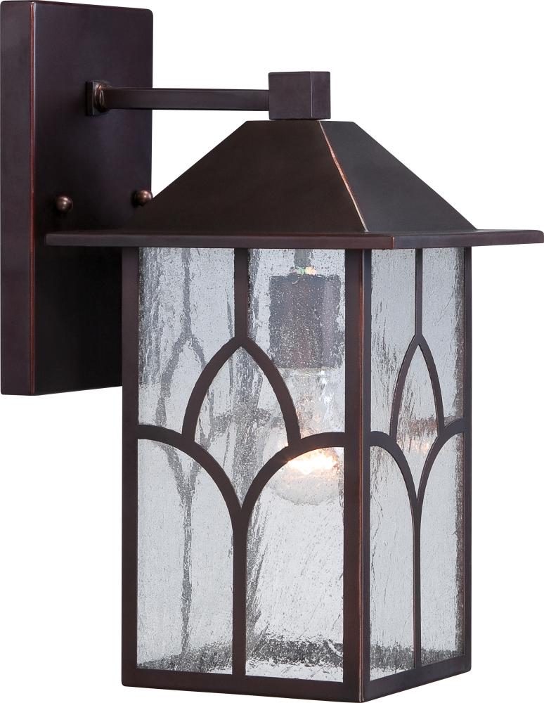 Stanton - 1 Light - 8" Wall Lantern with Clear Seed Glass - Claret Bronze Finish Finish