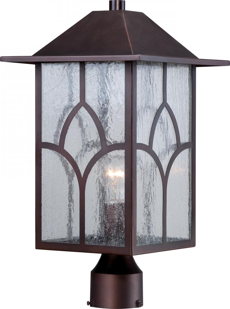 Stanton - 1 Light - Post Lantern with Clear Seed Glass - Claret Bronze Finish Finish