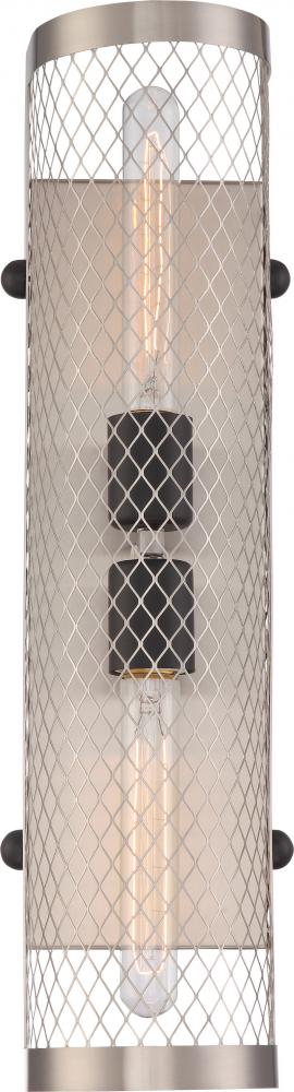 Bandit - 2 Light Sconce; Brushed Nickel Finish