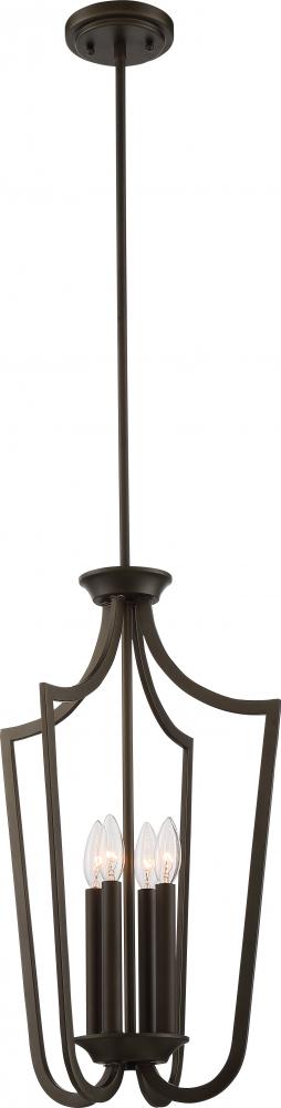 Laguna - 4 Light Cage Pendant - Forest Bronze Finish