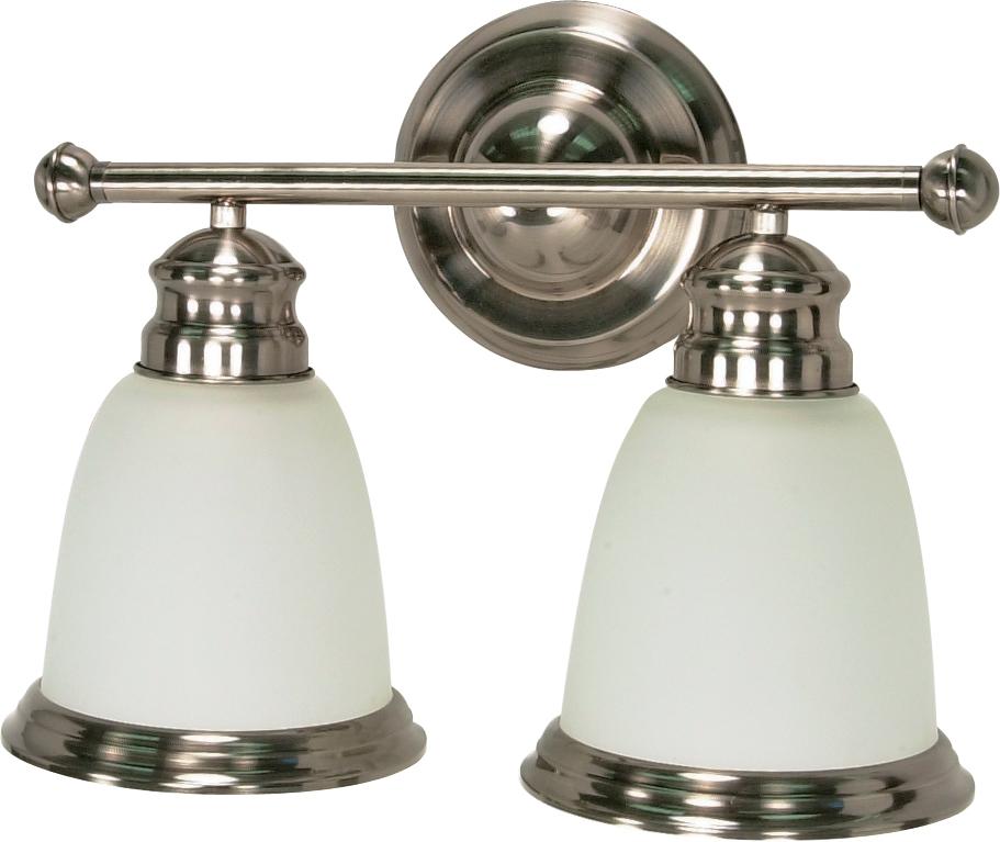 Palladium - 2 Light - 14" - Vanity - with Satin Frosted Glass Shades