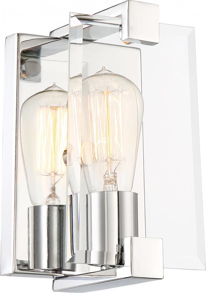 Shelby - 1 Light Sconce with Clear Belveled Glass - Polished Nickel Finish