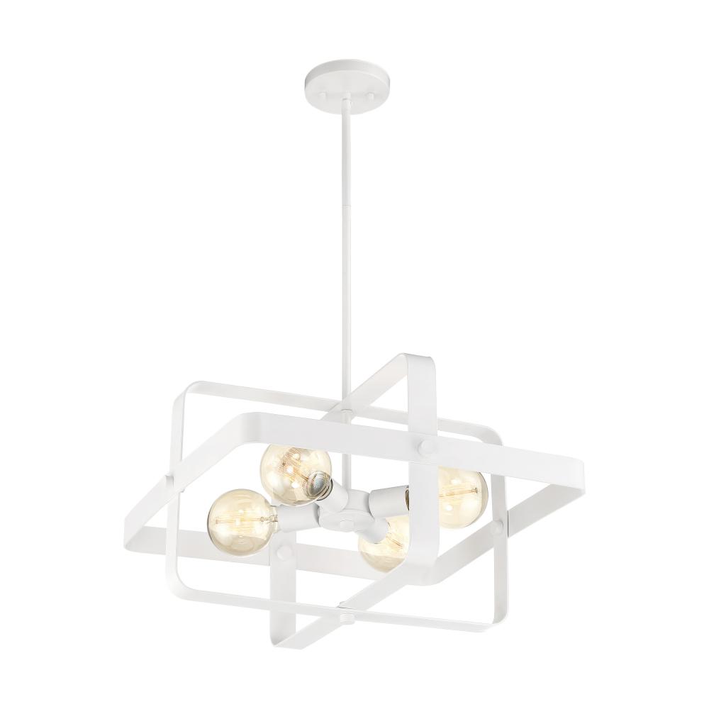 Prana - 4 Light Pendant - White Finish