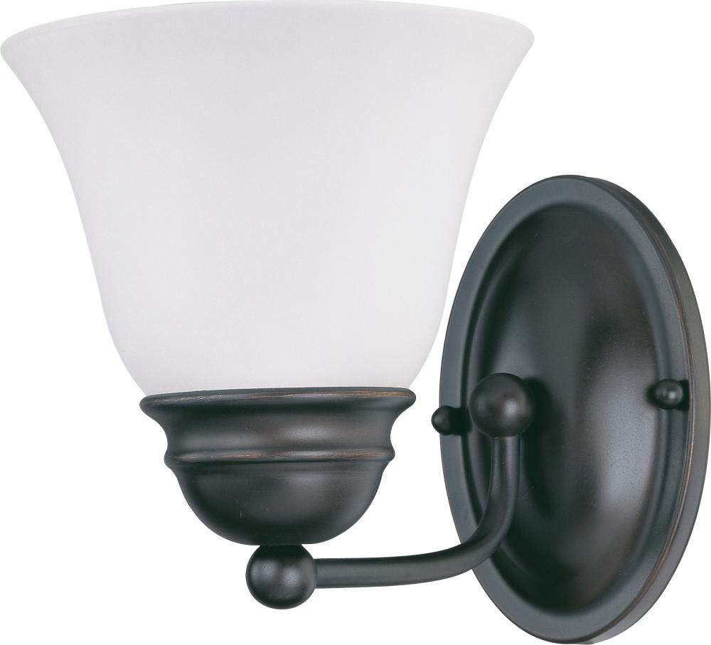 1 Light - Empire LED 7" Vanity Wall Fixture - Mahogany Bronze Finish - Frosted Glass - Lamp