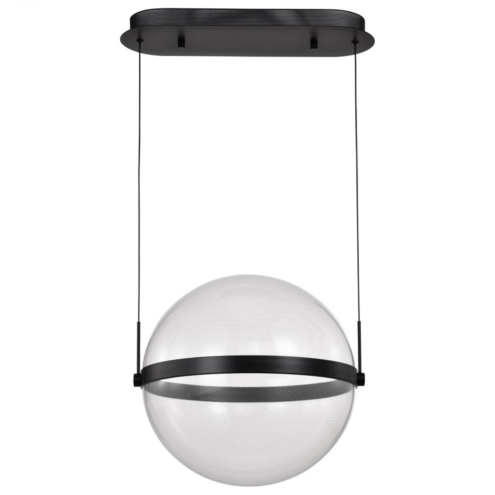 Arvada; 16 Inch LED Pendant; Matte Black; Etched Acrylic Lens