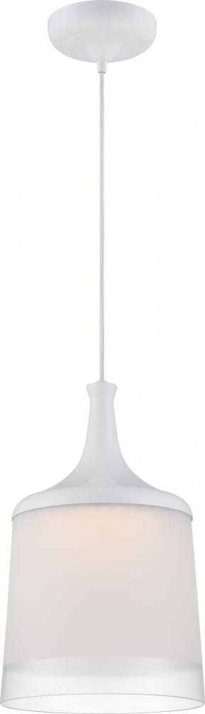 Denny - LED Pendant Fixture with Sand Blasted and Clear Glass