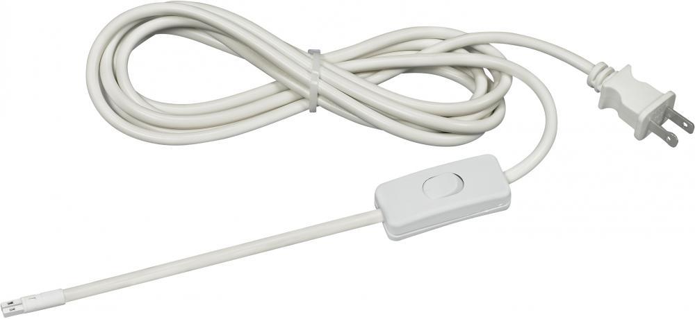 10 Foot Power Cord - For Thread LED Products with In-Line Switch - White Finish