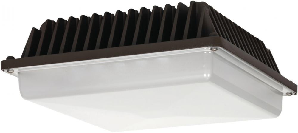 LED Canopy Fixture; 40 Watt; Bronze Finish; 120-277V