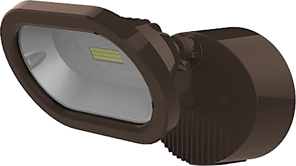 LED Security Light; Single Head; Bronze Finish; 4000K; 1200 Lumens