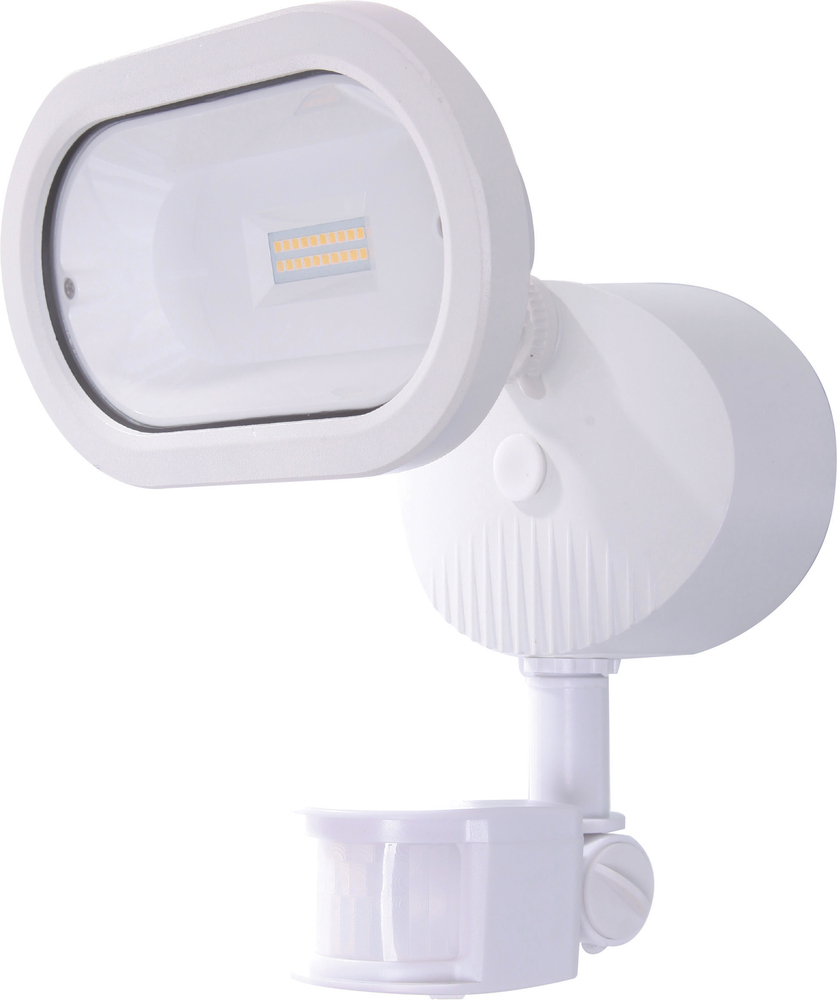 LED Security Light; Single Head; Motion Sensor Included; White Finish; 4000K; 1200 Lumens