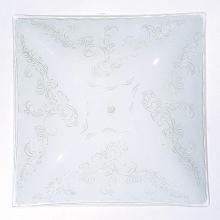 Nuvo 50/191 - 14 in.; Square Glass Lamp Shade; White; Clear Floral Pattern