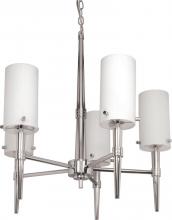 Nuvo 60/1066 - Jet; 5 Light; 23-1/2in.; Halogen Chandelier with Satin White Glass; Lamps Included