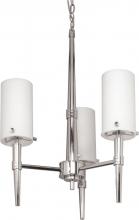 Nuvo 60/1067 - Jet; 3 Light; 18-1/4in.; Halogen Chandelier with Satin White Glass; Lamps Included