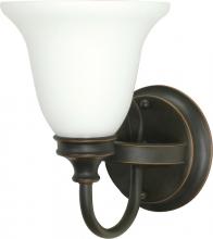 Nuvo 60/1104 - 1-Light Vanity Fixture in Rustic Bronze with White Satin Glass