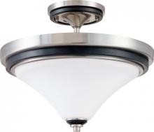 Nuvo 60/1747 - Keen; 2 Light; Semi-Flush Dome with Satin White Glass