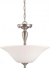 Nuvo 60/1907 - 3-Light Dome Semi Flush Mount Ceiling Light in Brushed Nickel Finish with White Satin Glass and (3)