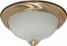 Nuvo 60/237 - 2-Light Flush Mount Ceiling Light Fixture in Antique Brass Finish with Frosted Swirl Glass