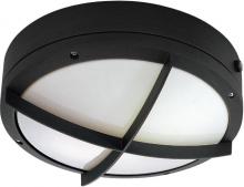 Nuvo 60/2543 - 2-Light Round Wall/Ceiling Light with Cross Grill in Matte Black Finish with Photocell and (2) 13W