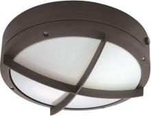 Nuvo 60/2544 - 2-Light Round Wall/Ceiling Light with Cross Grill in Architectural Bronze Finish with Photocell and