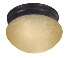 Nuvo 60/2652 - 1-Light 8" Close-To-Ceiling Flush Mounted Light Fixture in Mahogany Bronze Finish and Champagne