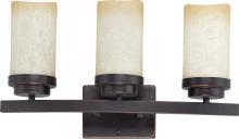 Nuvo 60/2771 - 3-Light Vanity Light Fixture in Patina Bronze Finish with Saddle Stone Glass