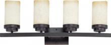 Nuvo 60/2772 - 4-Light Vanity Light Fixture in Patina Bronze Finish with Saddle Stone Glass