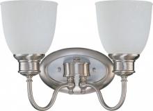 Nuvo 60/2797 - 2-Light Vanity Fixture in Brushed Nickel Finish (Convertible Glass Up or Down) with Frosted Linen