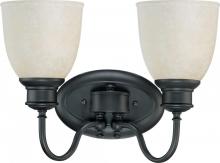 Nuvo 60/2798 - 2-Light Vanity Fixture in Aged Bronze Finish (Convertible Glass Up or Down) with Biscotti Glass