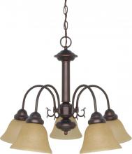 Nuvo 60/3101 - 5-Light Chandelier in Mahogany Bronze Finish with Champagne Linen Glass and (5) 13W GU24 Lamps