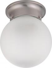 Nuvo 60/3299 - 1-Light Flush Mount Ball Ceiling Light in Brushed Nickel Finish with Frosted White Glass and (1) 13W