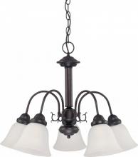 Nuvo 60/3331 - 5-Light Chandelier in Mahogany Bronze Finish with Frosted White Glass and (5) 13W GU24 Lamps