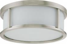 Nuvo 60/3813 - 3-Light Large Flush Mount Ceiling Light in Brushed Nickel Finish with White Satin Glass and (3) 13W