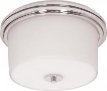 Nuvo 60/3862 - 2-Light Flush Mount Ceiling Light in Polished Chrome Finish with White Opal Glass and (2) 13W GU24