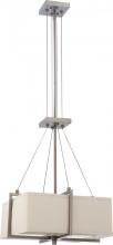 Nuvo 60/4066 - Logan ES - 2 Light Square Pendant w/ Khaki Fabric Shade- (2) 13w GU24 Lamps Included