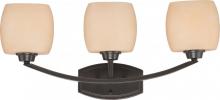 Nuvo 60/4203 - 3-Light Vanity Light Fixture in Vintage Bronze Finish with Cream Beige Glass