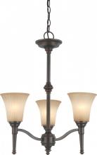 Nuvo 60/4245 - 3-Light Small Chandelier in Georgetown Bronze Finish with Sienna Glass