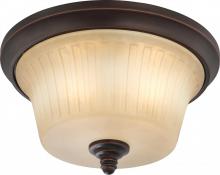 Nuvo 60/4252 - 3-Light Flush Mount Dome Lighting Fixture in Georgetown Bronze Finish with Sienna Glass