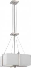 Nuvo 60/4366 - Logan ES - 2 Light Square Pendant w/ Slate Gray Fabric Shade- (2) 13w GU24 Lamps Incl.