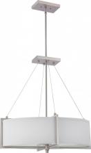 Nuvo 60/4465 - 4-Light Oval Pendant Hanging Light Fixture in Brushed Nickel Finish with Slate Grey Shade/Frosted