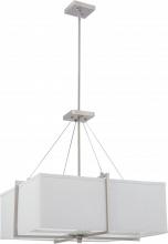 Nuvo 60/4507 - Logan - 4 Light Square Pendant w/ Slate Gray Fabric Shade- (4) 13w GU24 Lamps Incl.